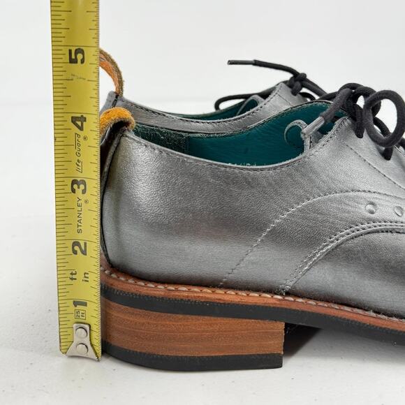 Pskaufman No.1044 Tarmac Tie Derby Oxford Shoes Lotis Hand Painted Silver Size 6 - Picture 12 of 12